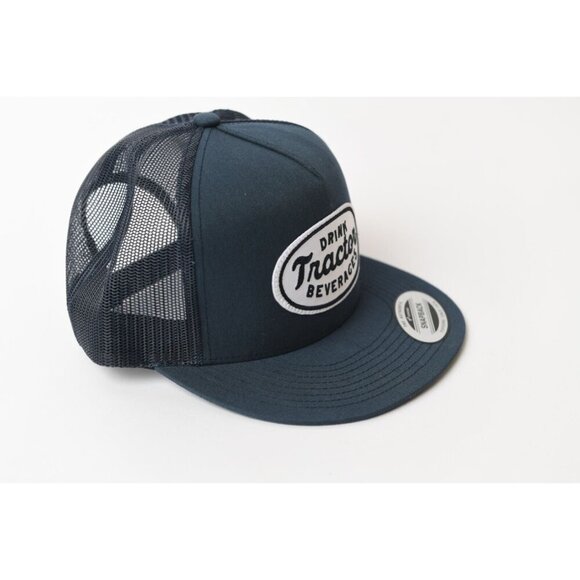 Drink Tractor Beverages Trucker Hat Snapback Cap Mesh Navy Blue NEW - Picture 3 of 7